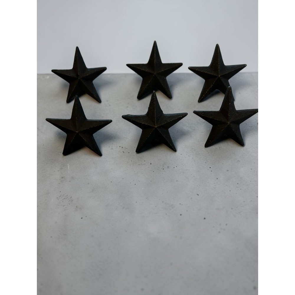 Cast Iron Texas Star Nails Tacks Rustic Finish Western 2.5 inch Head (Pack of 6)
